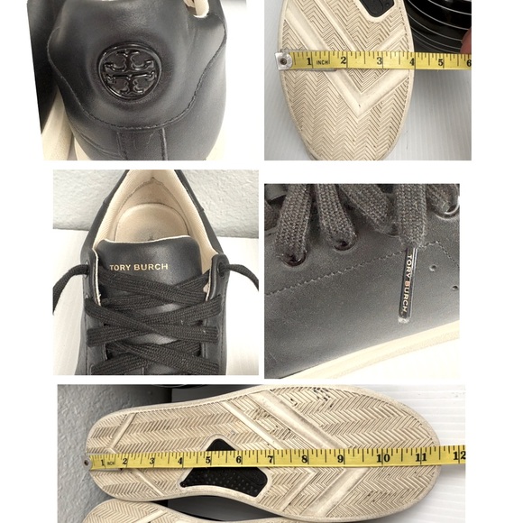 Tory Burch Howell Court Women Black Leather Lace Up Sneakers Shoes Size 10 - Picture 11 of 12